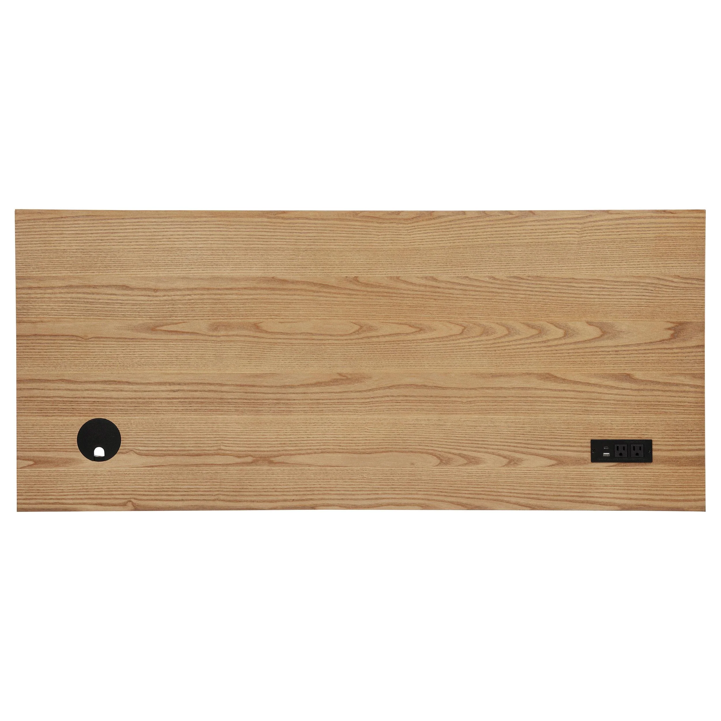 Vermes 55-inch 3-drawer Writing Desk with Power Outlet Light Ash - Image 3