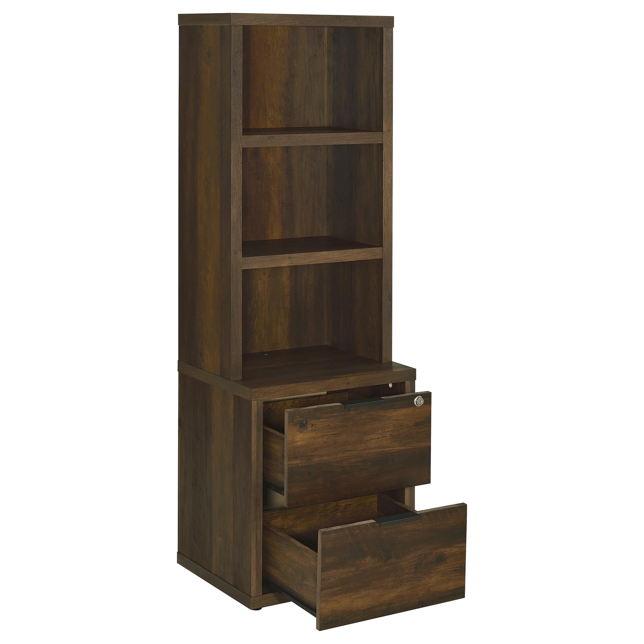 Westpark 3-piece Wall Unit Bookcase Set with USB Dark Pine - Image 3