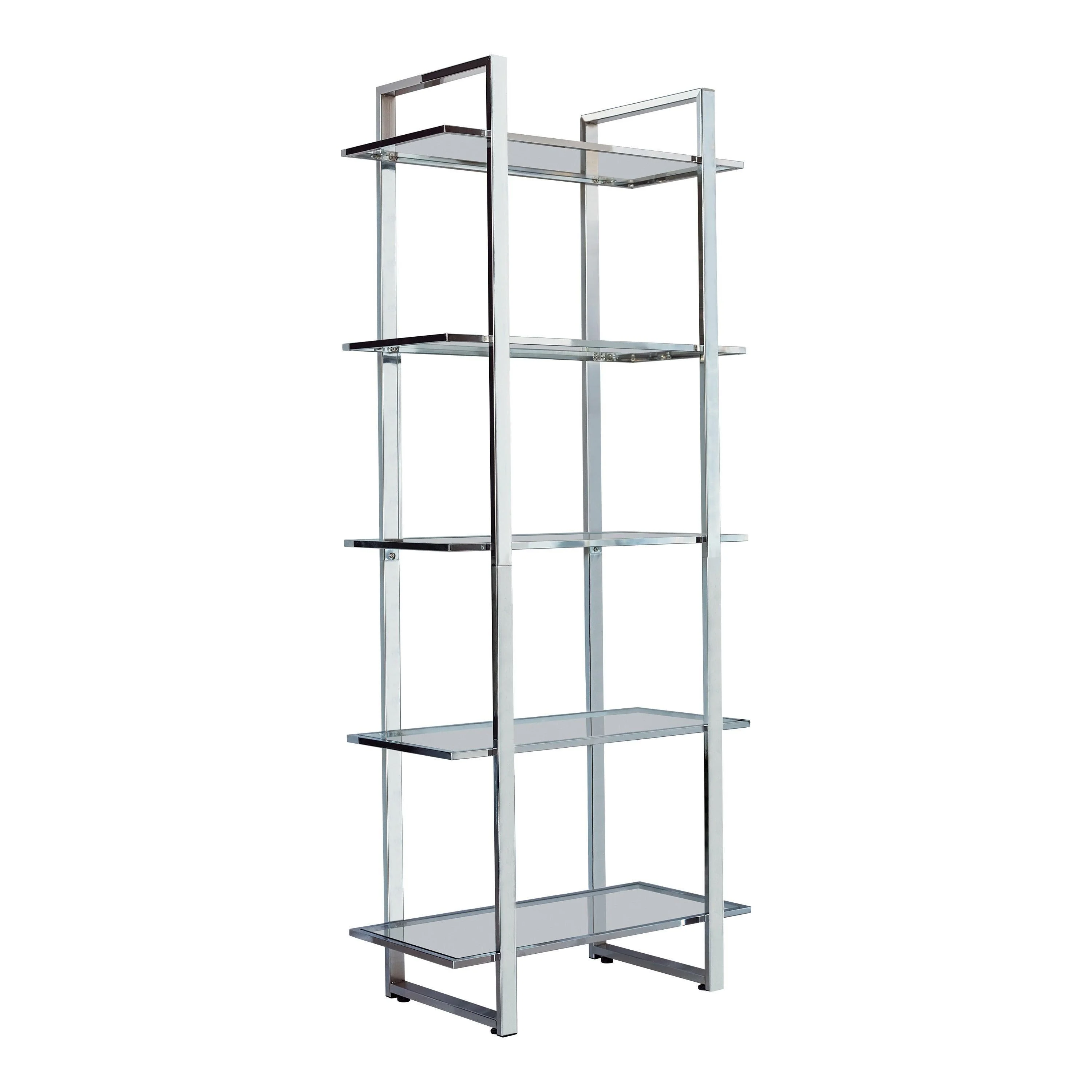 Hartford Glass Shelf Bookcase Chrome - Image 2