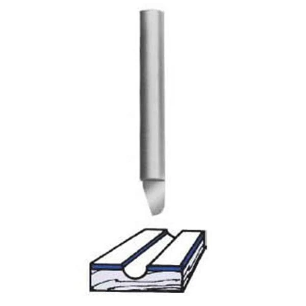 SC39 Round Bottom Veining Router Bit 1/16" R x 1/8" D x 1/4" CL 2" OL - Image 1
