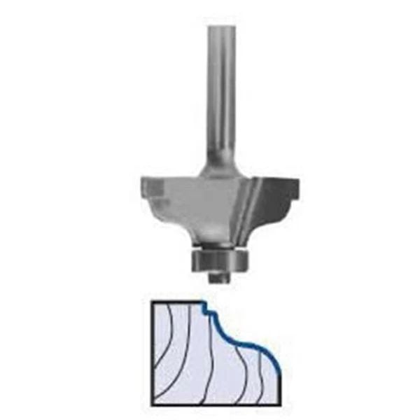 3214 Ogee Fillet Router Bit 1/4" SH 3/16" R 1-3/8" D X 5/8" CL X 2-1/8" OL - Image 1