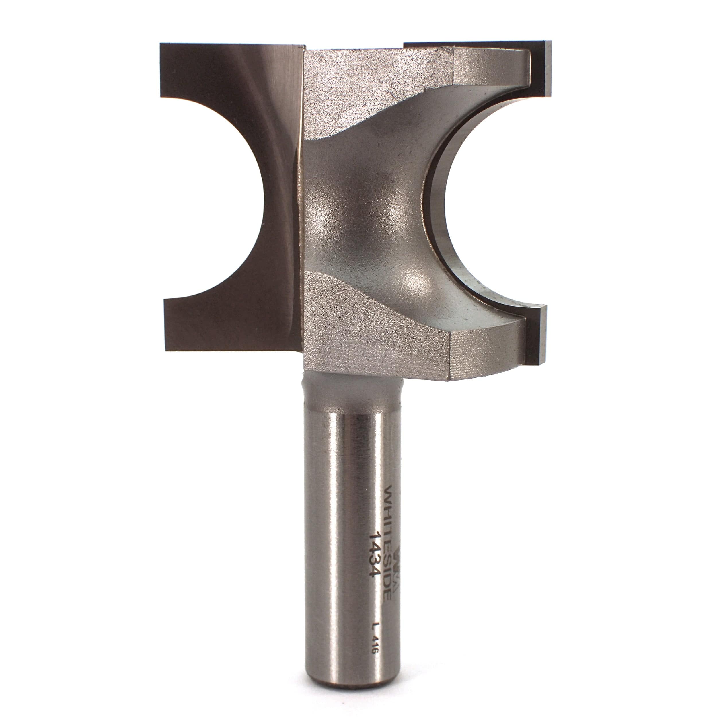 1434 Half Round (Bull Nose) Router Bit 1/2" SH 1/2" R X 1" Co X 1-1/2" CL 1-15/16" D - Image 1