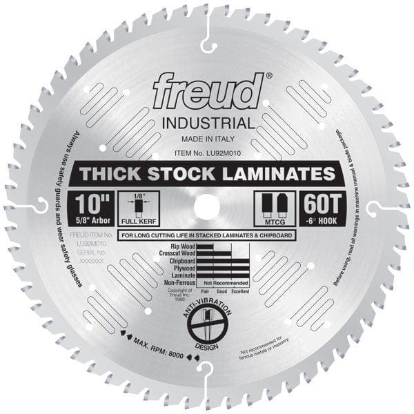 LU92M010 MTCG Laminate Flooring Circular Saw Laminate Saw Blade 10″ x 5/8″ Bore x 60 Tooth