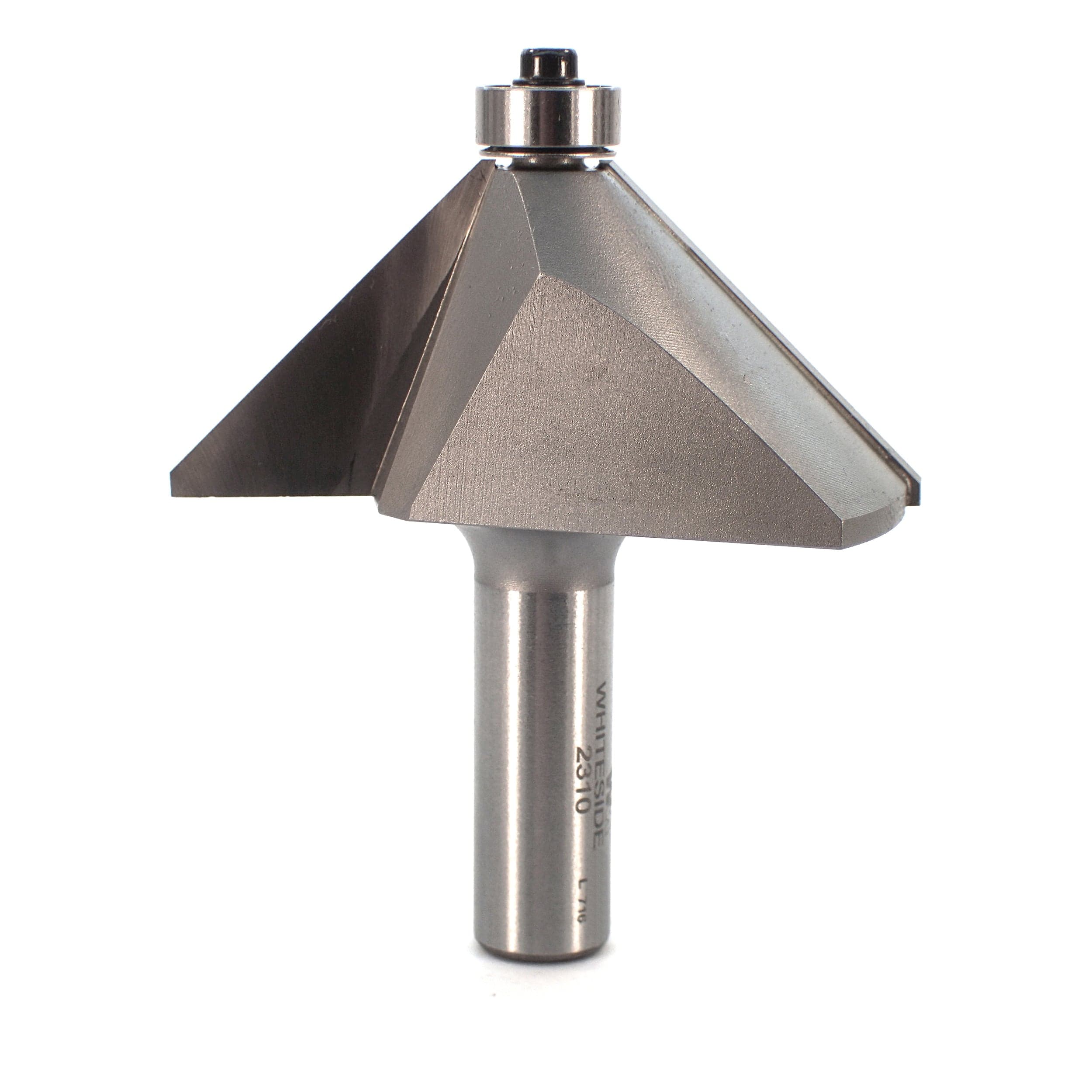 2310 Chamfer Router Bit 1/2" SH 1-1/2" CL X 1-1/16" CH 3" OL - Image 1