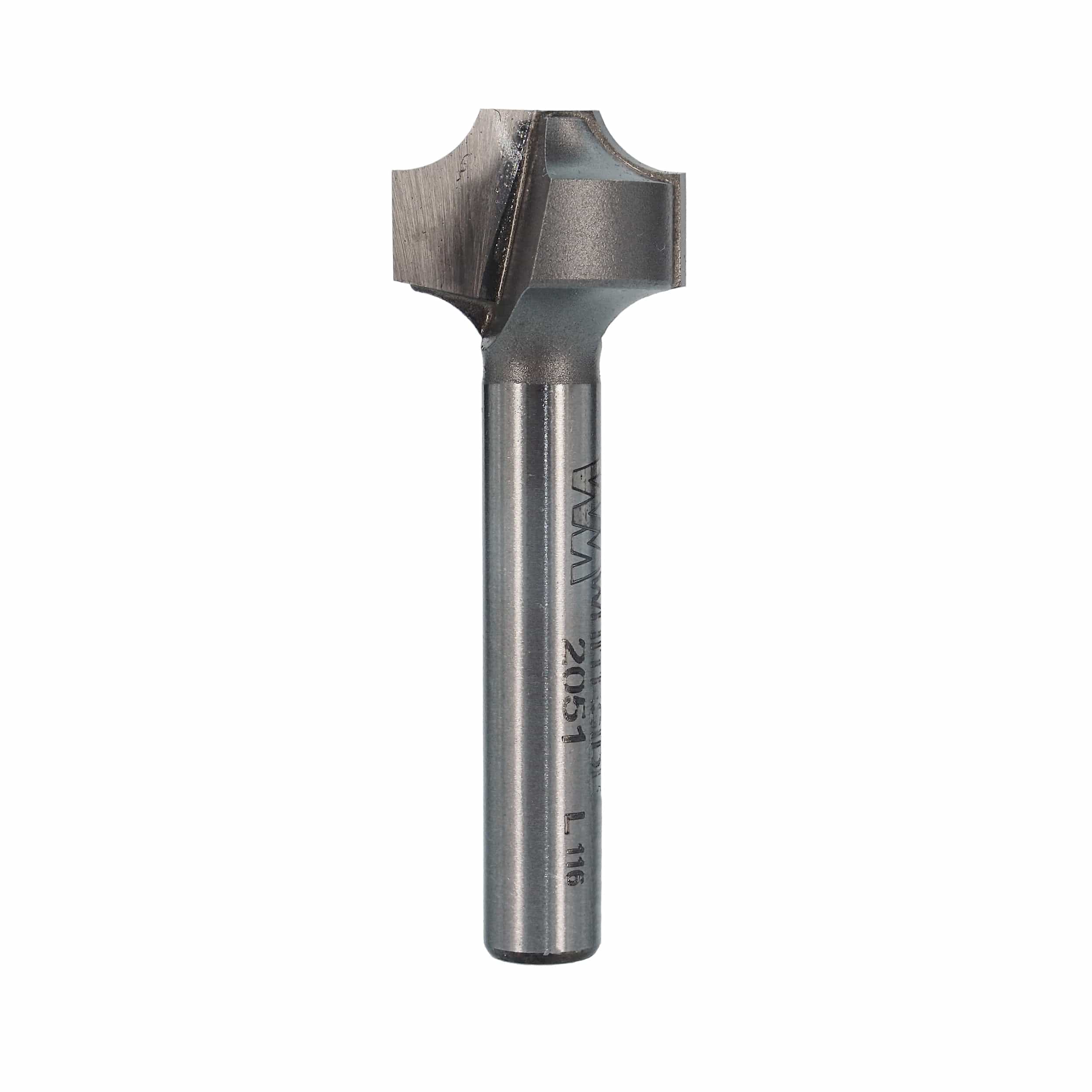 2051 Plunge Roundover Router Bit 3/16" R X 5/8" A X 1/4" B 1/8" C 1-3/4" OL - Image 1