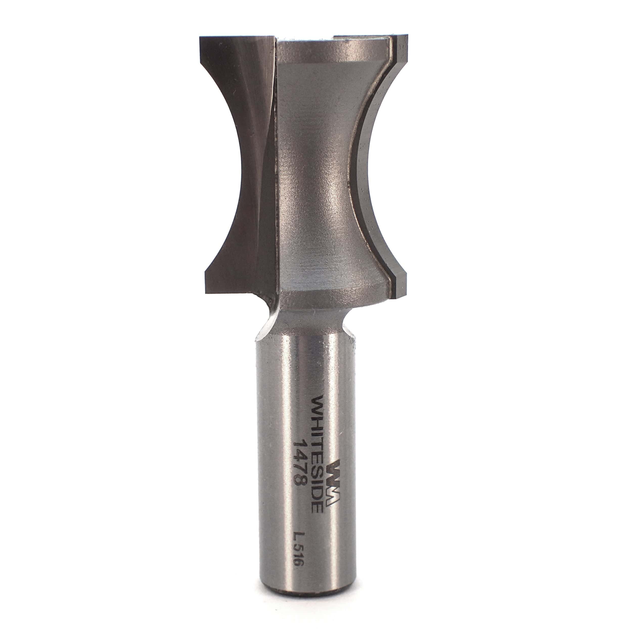 1478 Oval Edge (Half Bull Nose) Router Bit 1" A X 3/16" B X 1-1/4" CL 1" D - Image 1