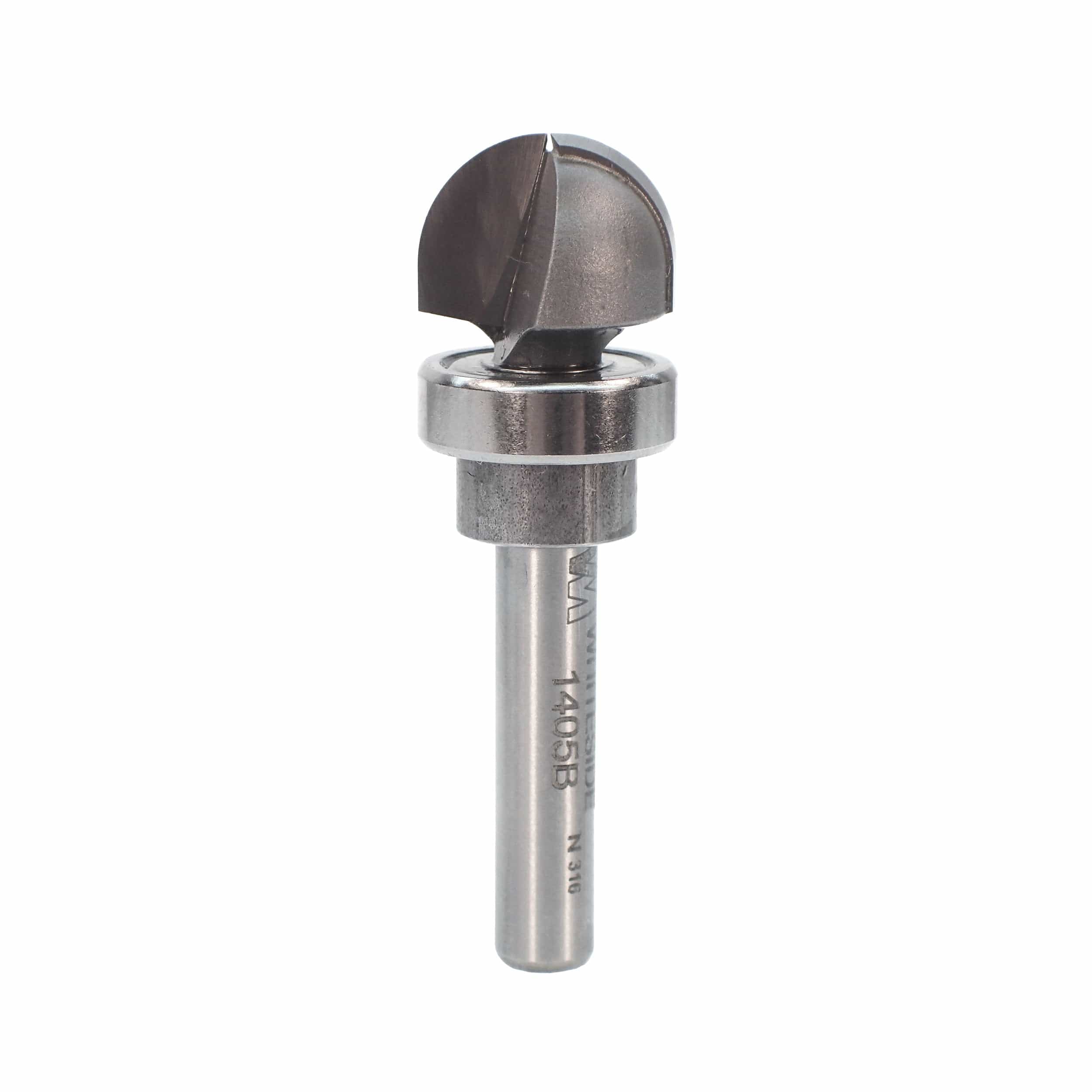 Round Nose / Core Box Router Bit with Bearing Guide - 1/4" SH - Image 2