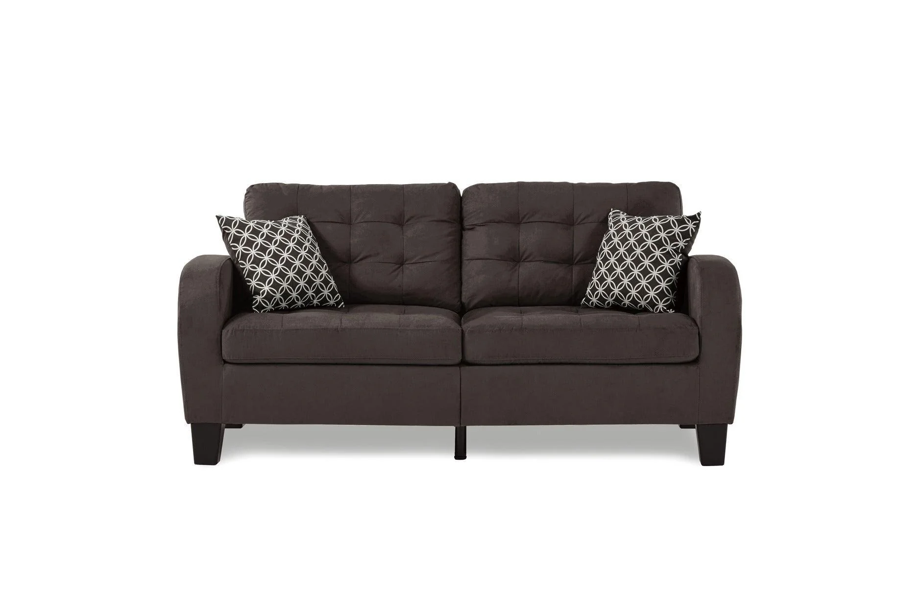 Sinclair Chocolate Fabric Tufted Living Room Set - Image 3
