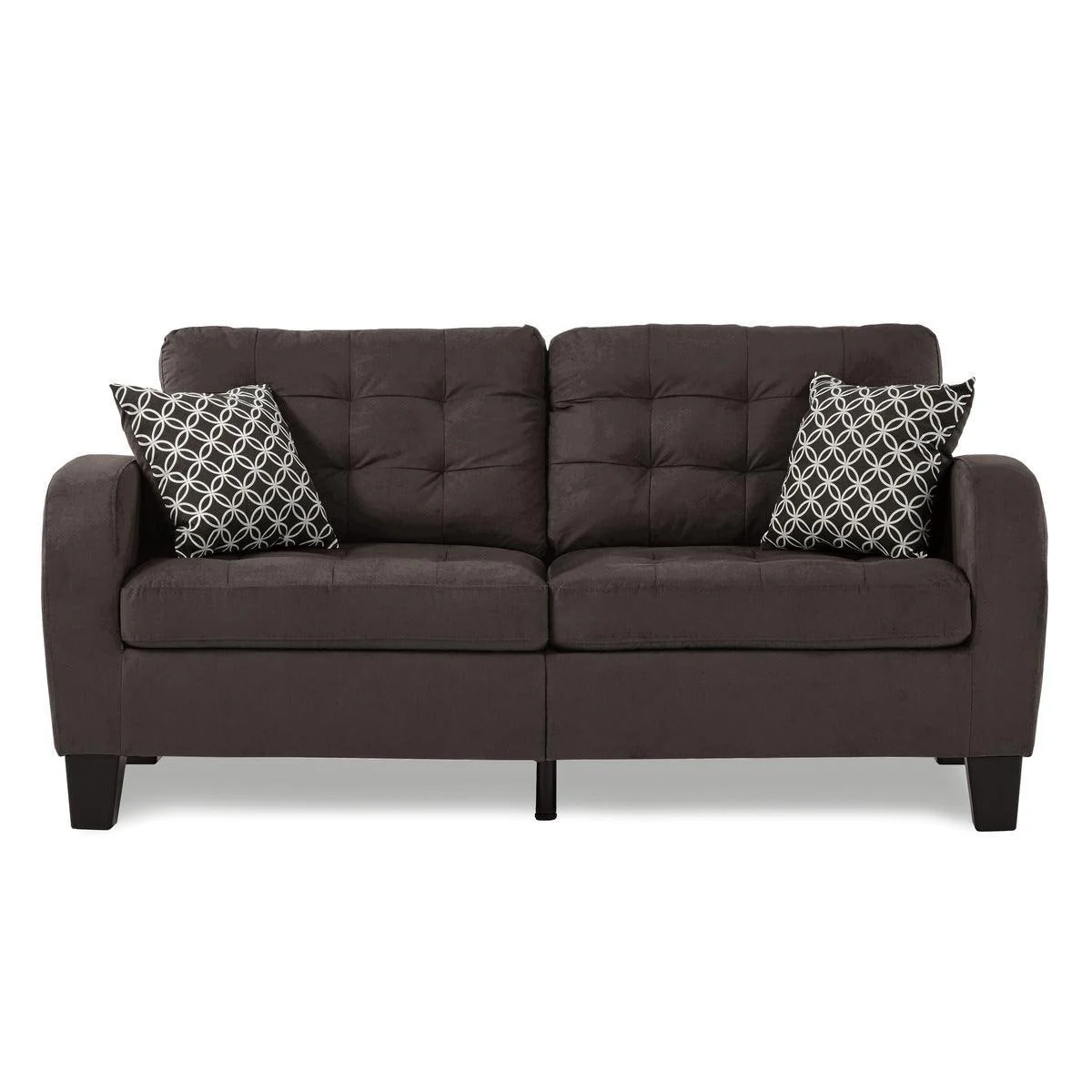 Sinclair Chocolate Fabric Tufted Sofa