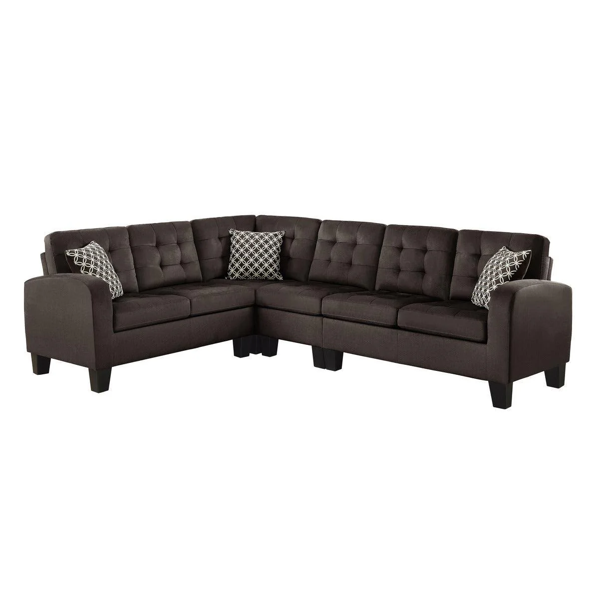 Sinclair Chocolate Fabric 2-Piece Reversible Sectional - Image 1