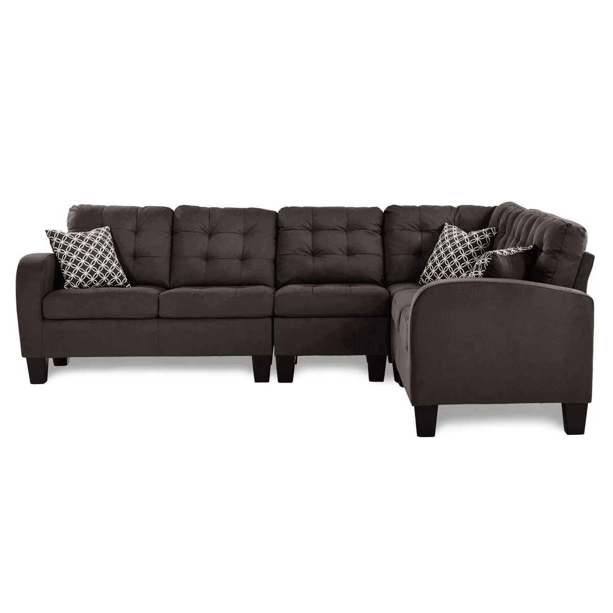 Sinclair Chocolate Fabric 2-Piece Reversible Sectional - Image 3
