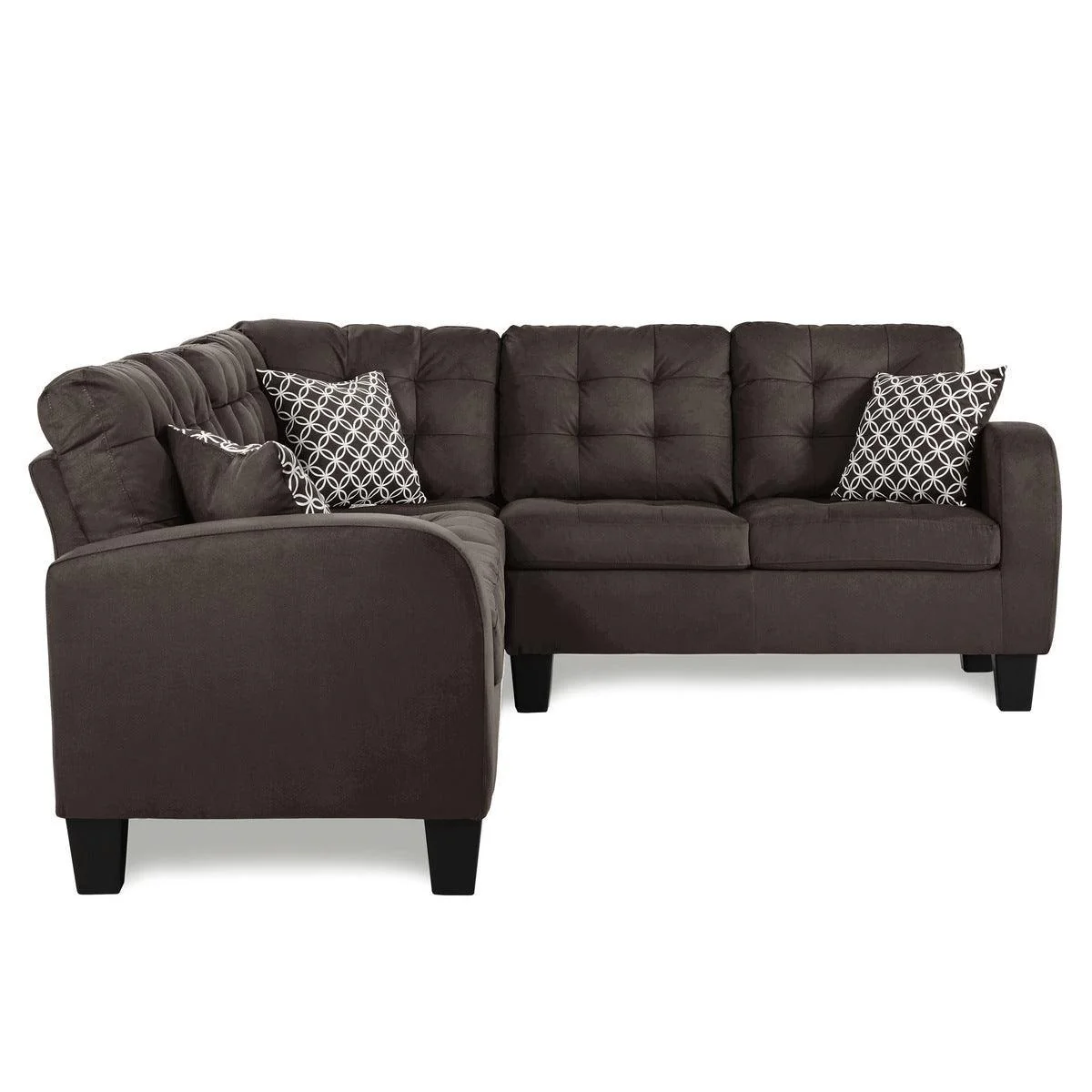 Sinclair Chocolate Fabric 2-Piece Reversible Sectional - Image 2