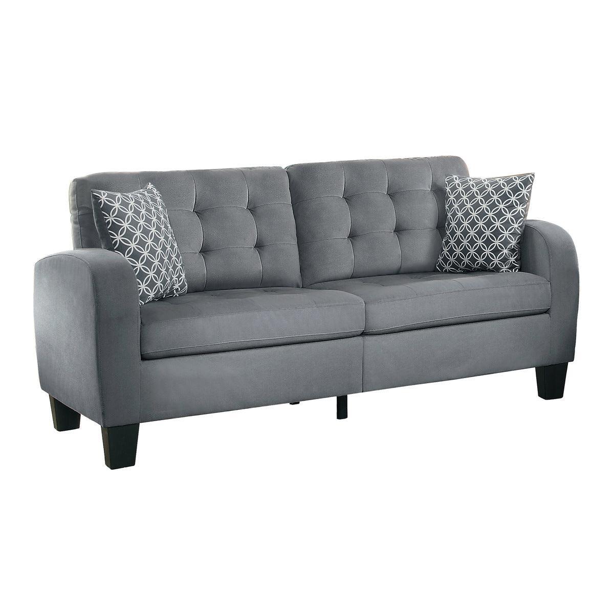 Sinclair Gray Fabric Tufted Sofa - Image 2