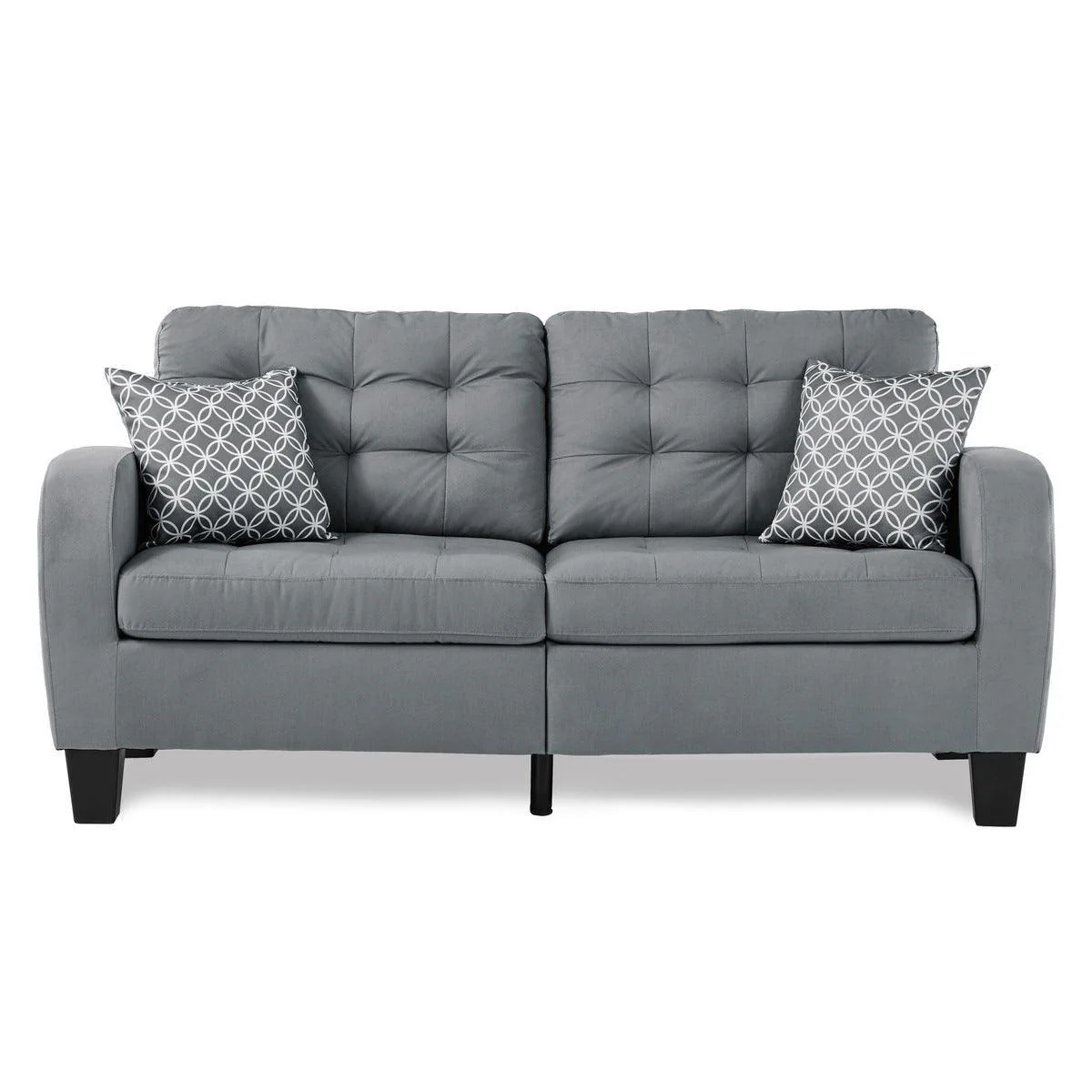 Sinclair Gray Fabric Tufted Sofa