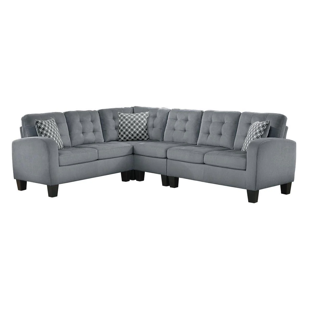 Sinclair Gray Fabric 2-Piece Reversible Sectional - Image 1