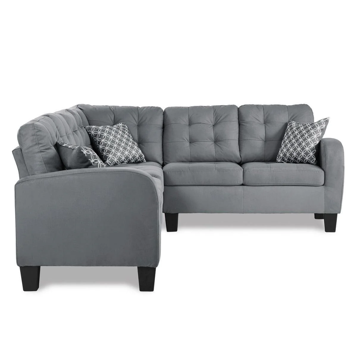 Sinclair Gray Fabric 2-Piece Reversible Sectional - Image 3