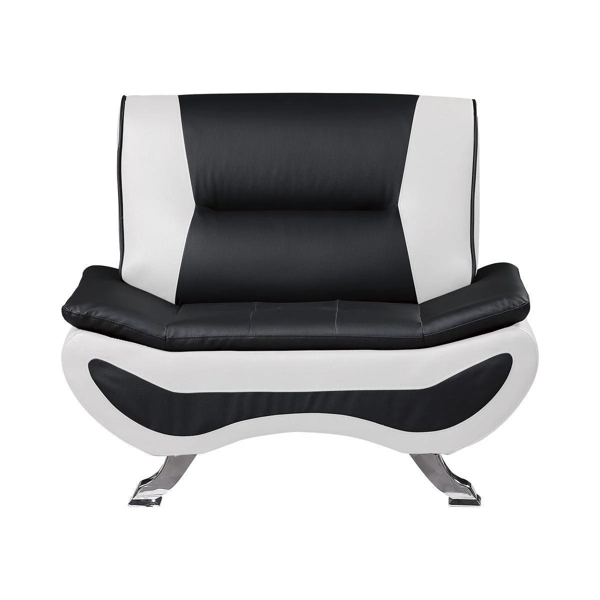 Veloce Black White Faux Leather Chair - Image 1