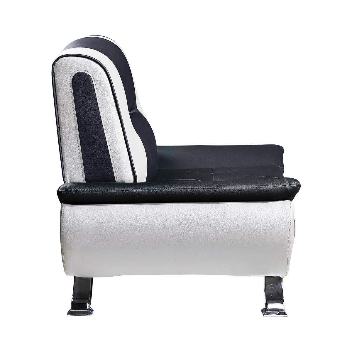 Veloce Black White Faux Leather Chair - Image 3