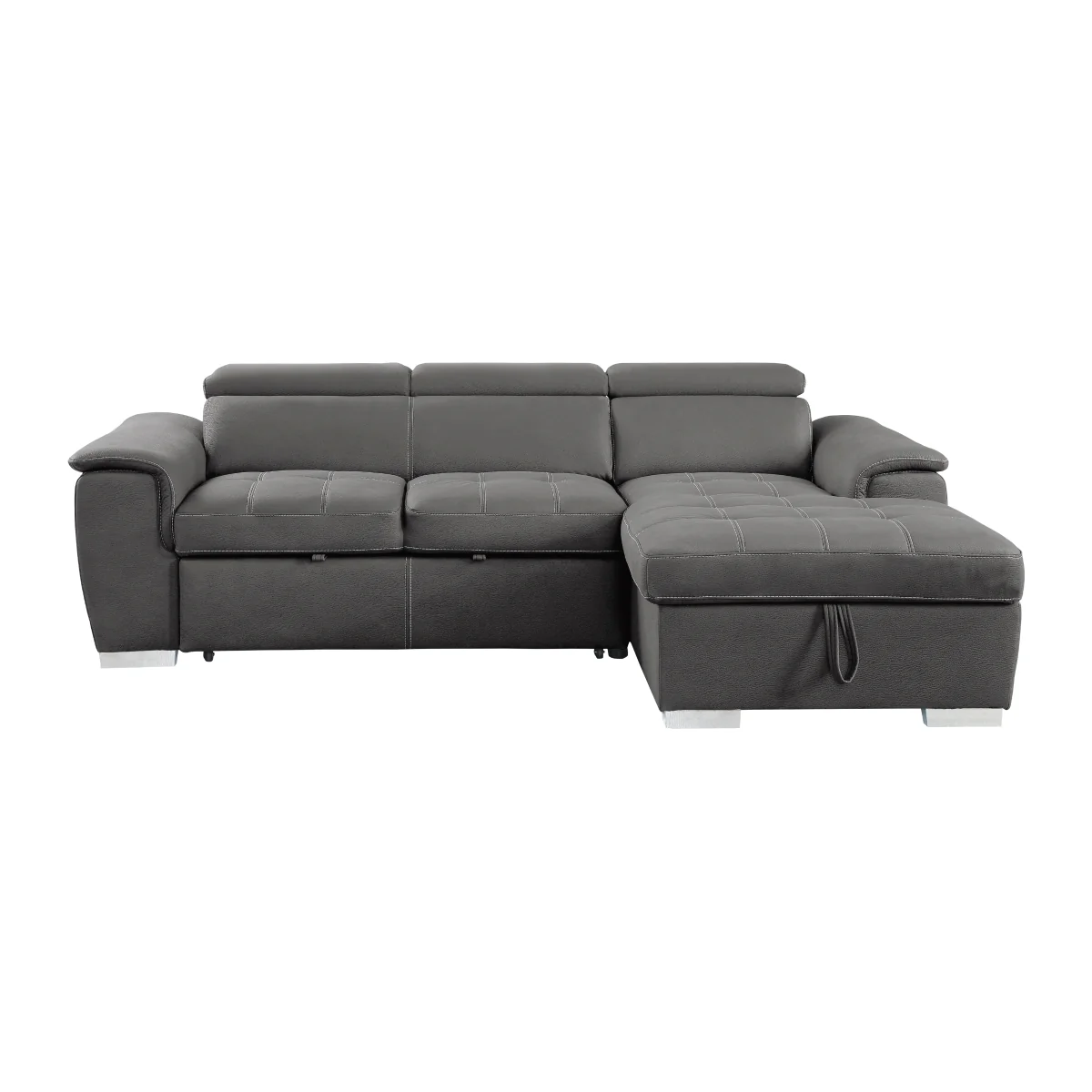 Ferriday Gray 2-Piece Sectional with Adjustable Headrests - Image 1