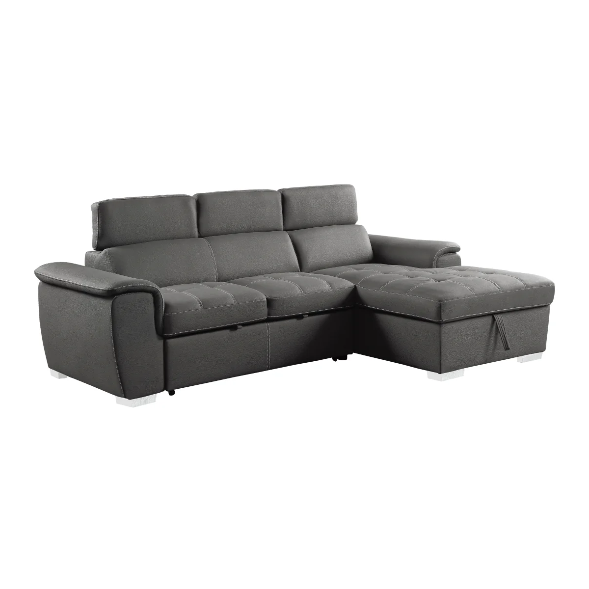 Ferriday Gray 2-Piece Sectional with Adjustable Headrests - Image 2