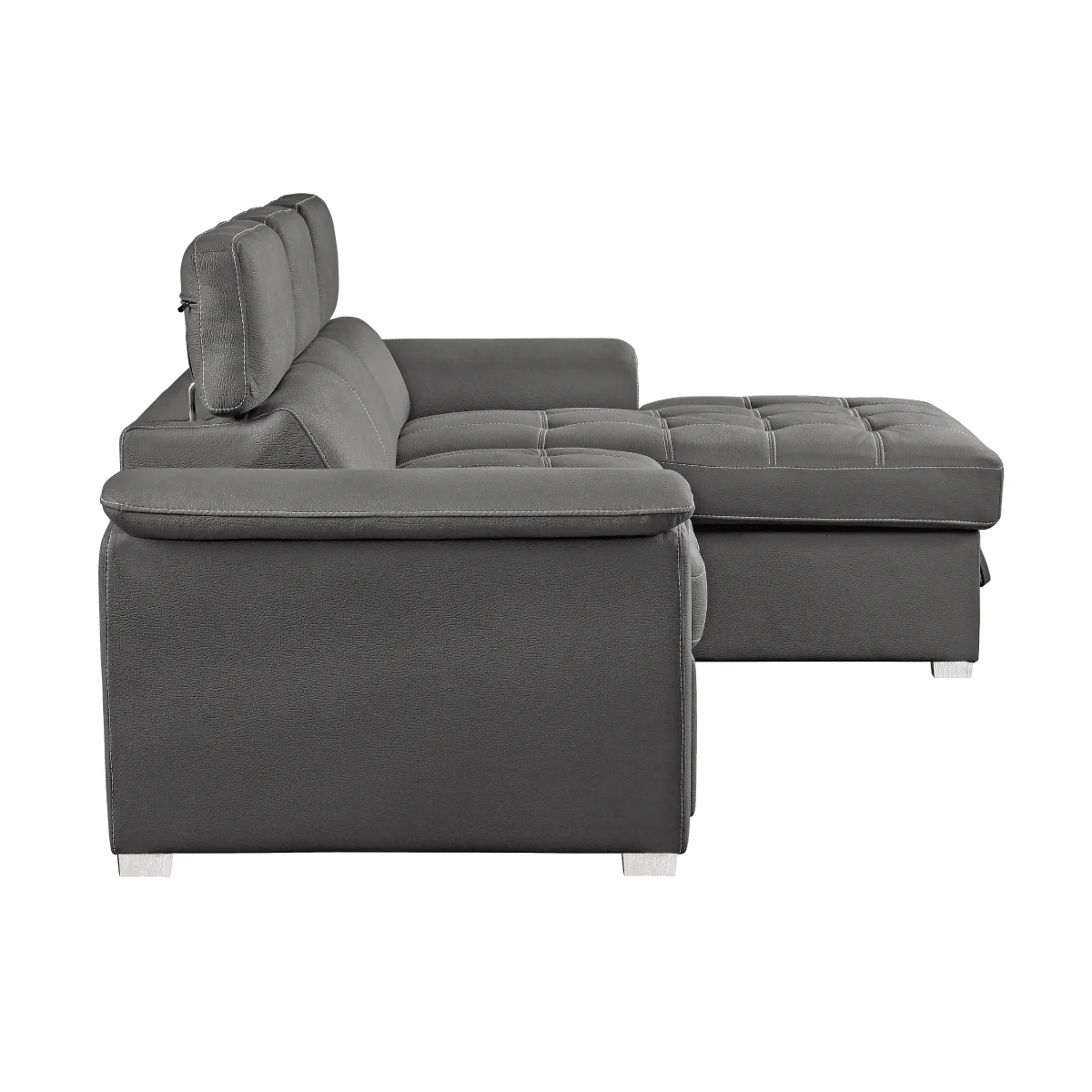 Ferriday Gray 2-Piece Sectional with Adjustable Headrests - Image 3