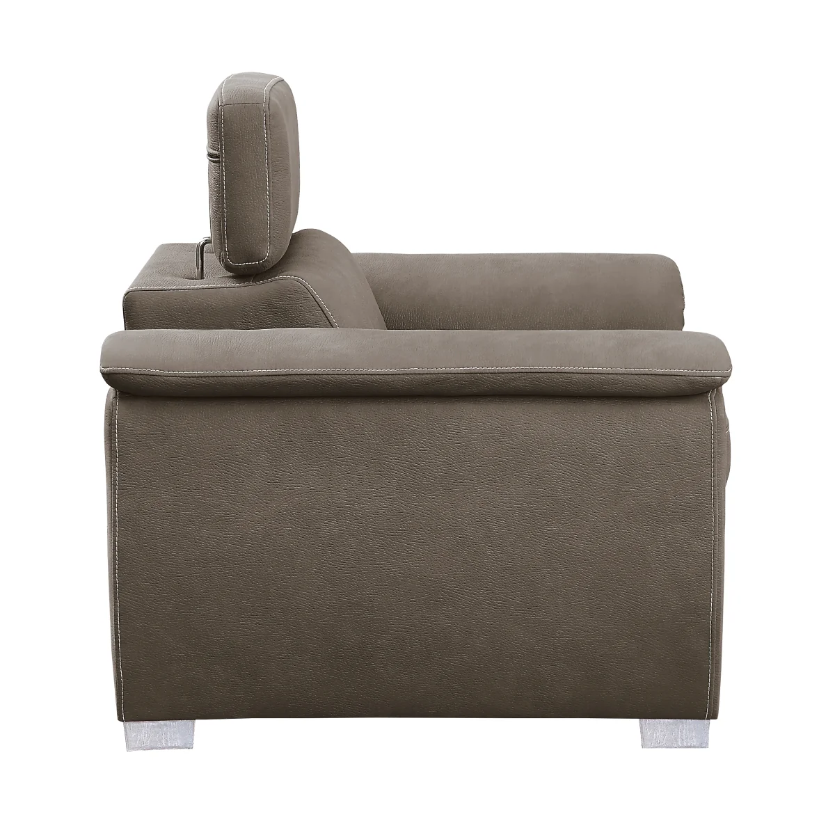 Ferriday Taupe Chair with Pull-out Ottoman - Image 3