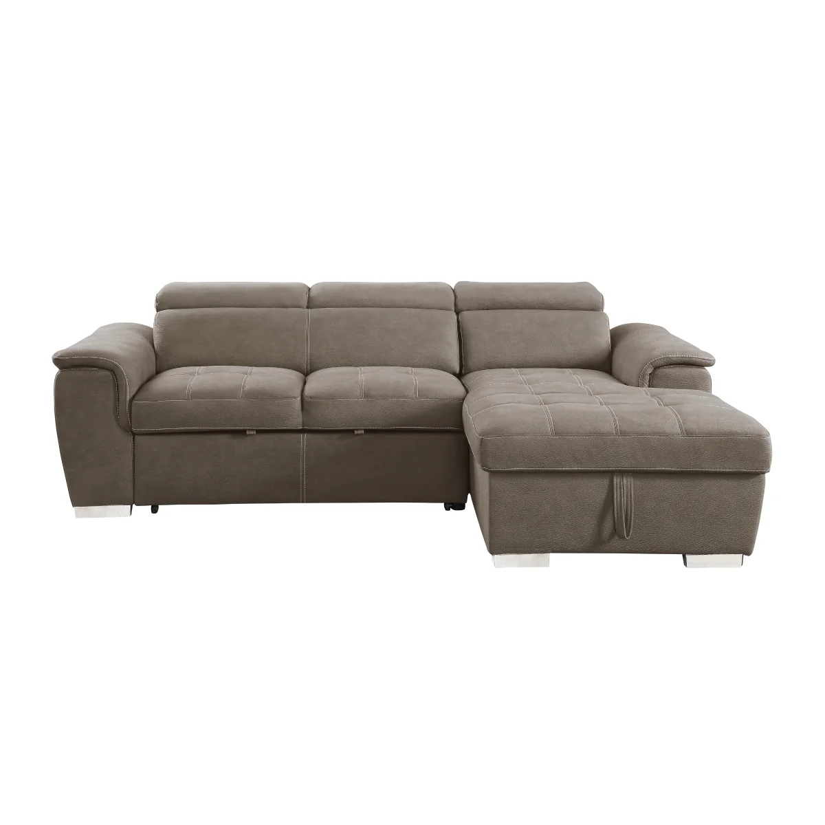 Ferriday Taupe 2-Piece Sectional with Adjustable Headrests - Image 2