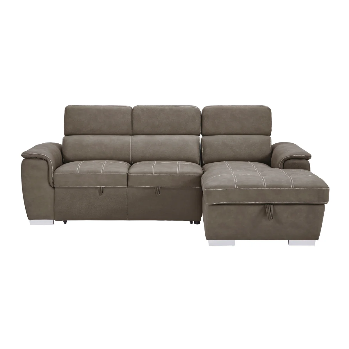 Ferriday Taupe 2-Piece Sectional with Adjustable Headrests - Image 1