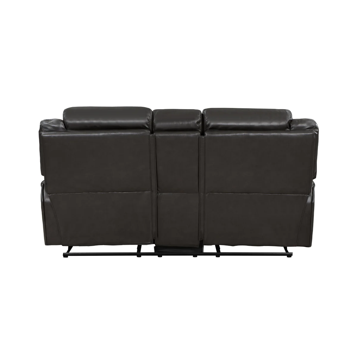 Amite Dark Gray Faux Leather Reclining Loveseat - Image 3