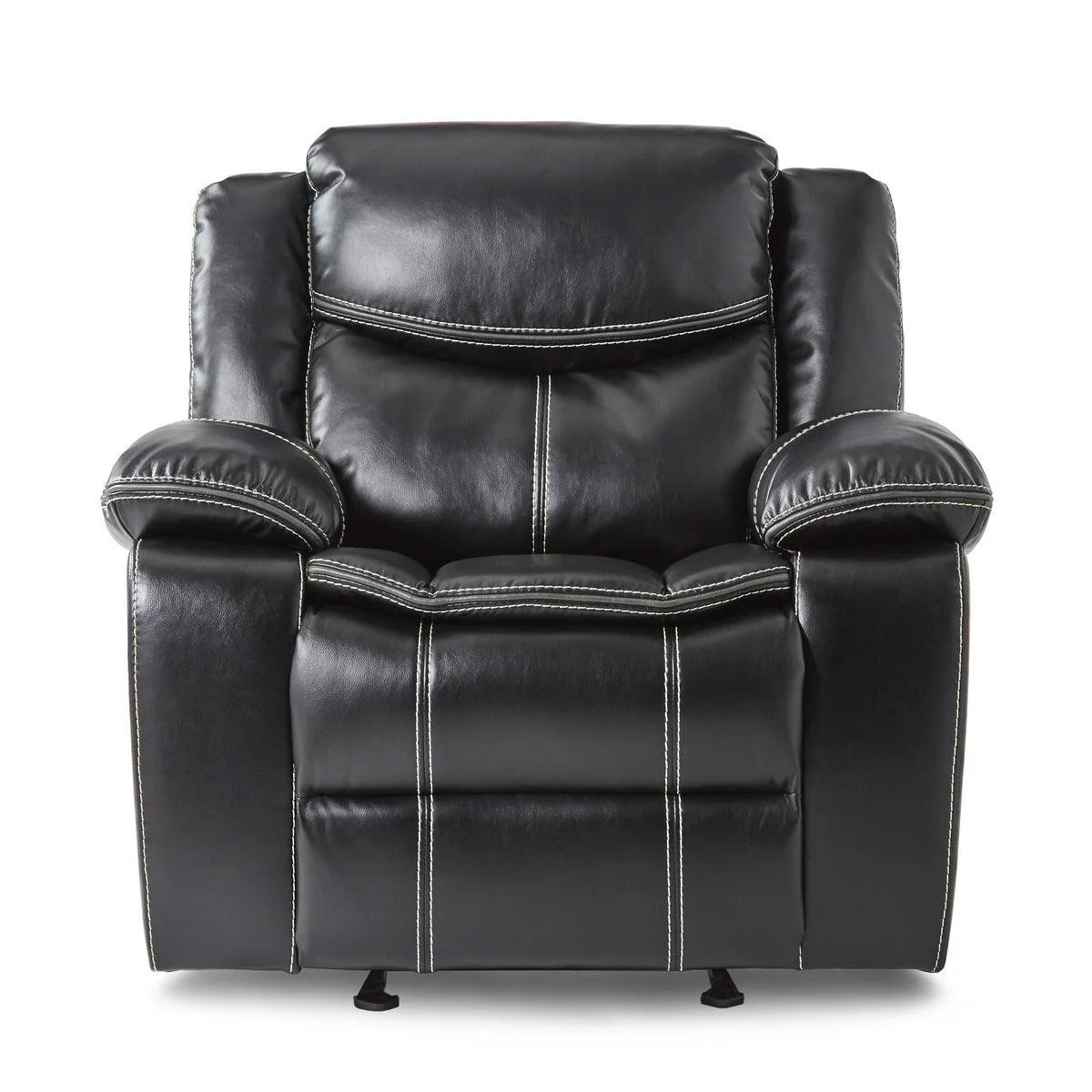 Bastrop Black Glider Faux Leather Reclining Chair