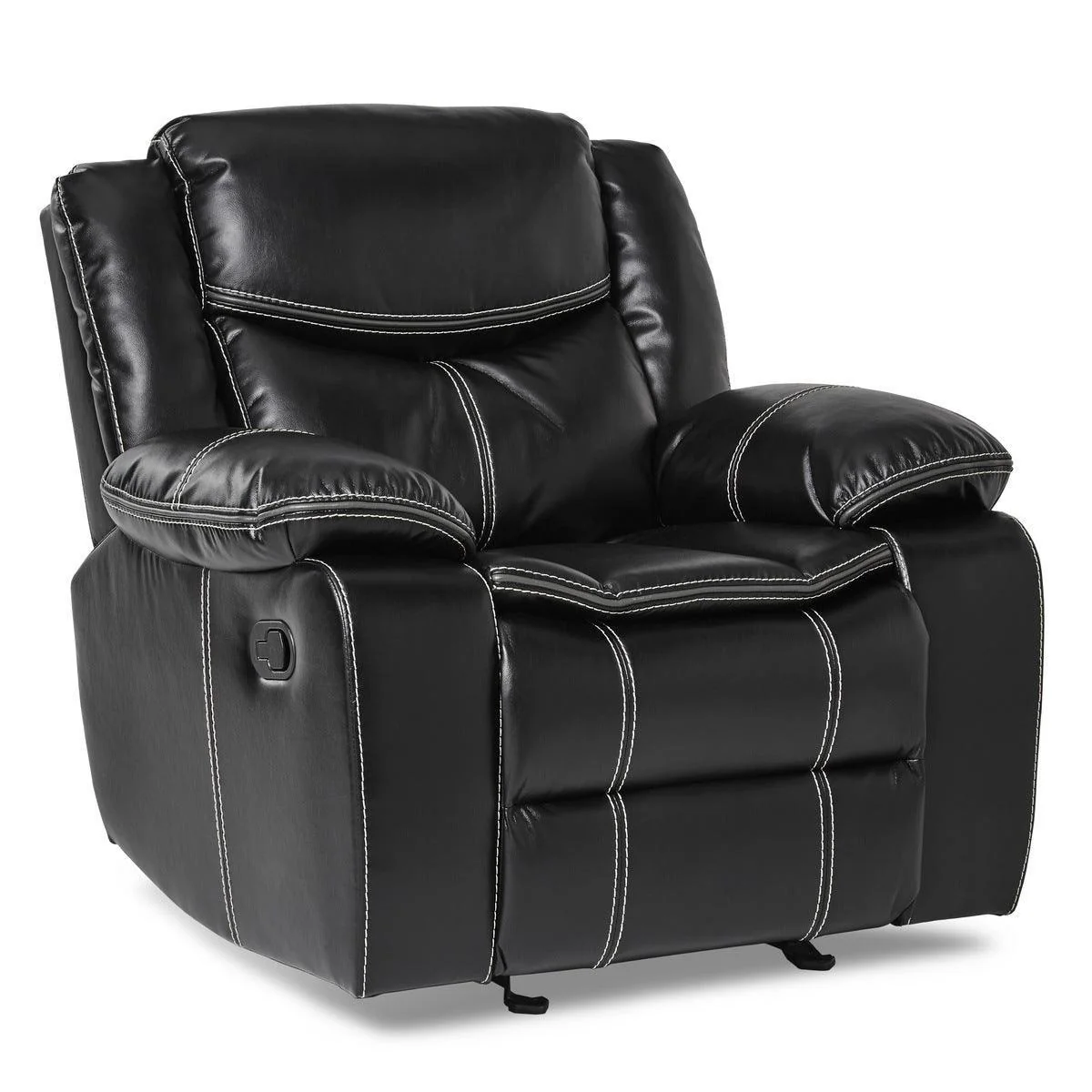 Bastrop Black Glider Faux Leather Reclining Chair - Image 2