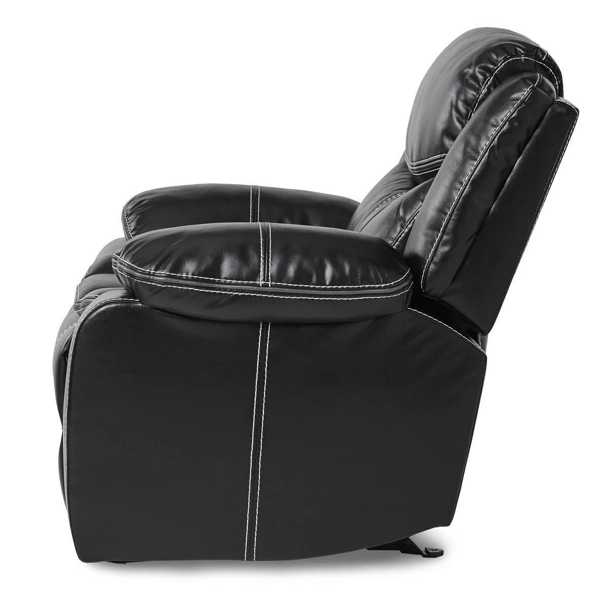 Bastrop Black Glider Faux Leather Reclining Chair - Image 3