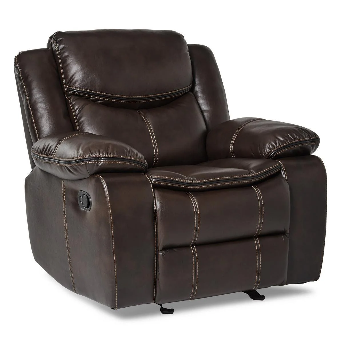 Bastrop Brown Faux Leather Glider Reclining Chair - Image 2