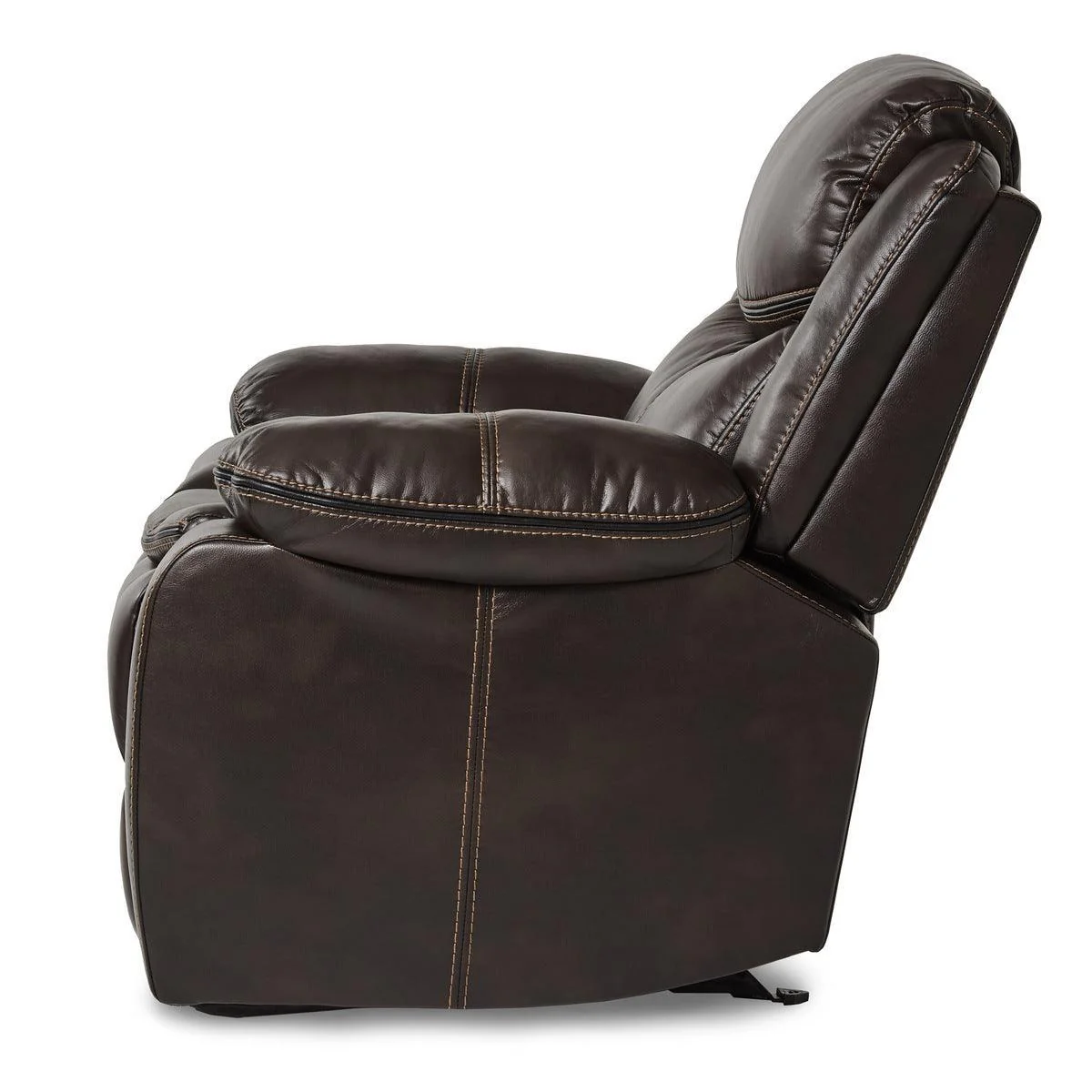 Bastrop Brown Faux Leather Glider Reclining Chair - Image 3