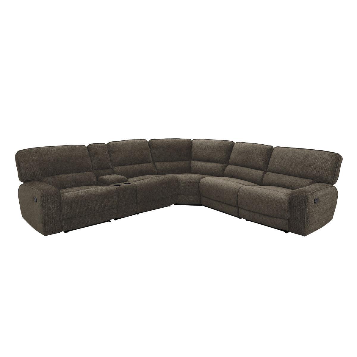 Shreveport Brown Fabric 6-Piece Modular Reclining Sectional - Image 1