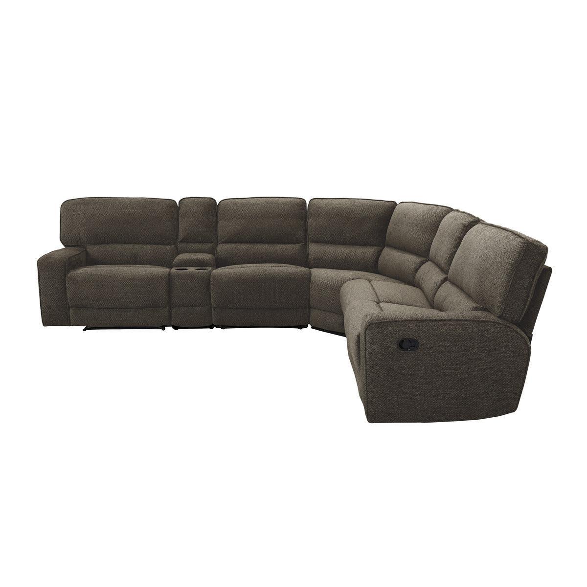Shreveport Brown Fabric 6-Piece Modular Reclining Sectional - Image 2
