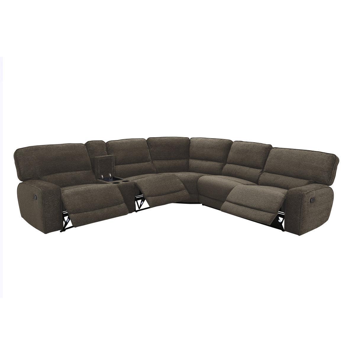 Shreveport Brown Fabric 6-Piece Modular Reclining Sectional - Image 3