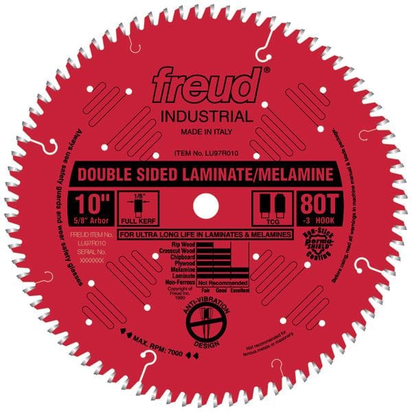 LU97R9010 Double Sided Laminated/Melamine Circular Saw Blade 10" X 5/8" Bore X 80 Tooth TCG - Image 1