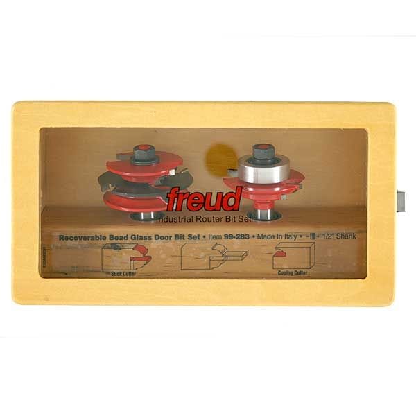 99-283 Recoverable Bead Glass Door Router Router Bit Set 2 Piece Bead Profile 1/2″SH