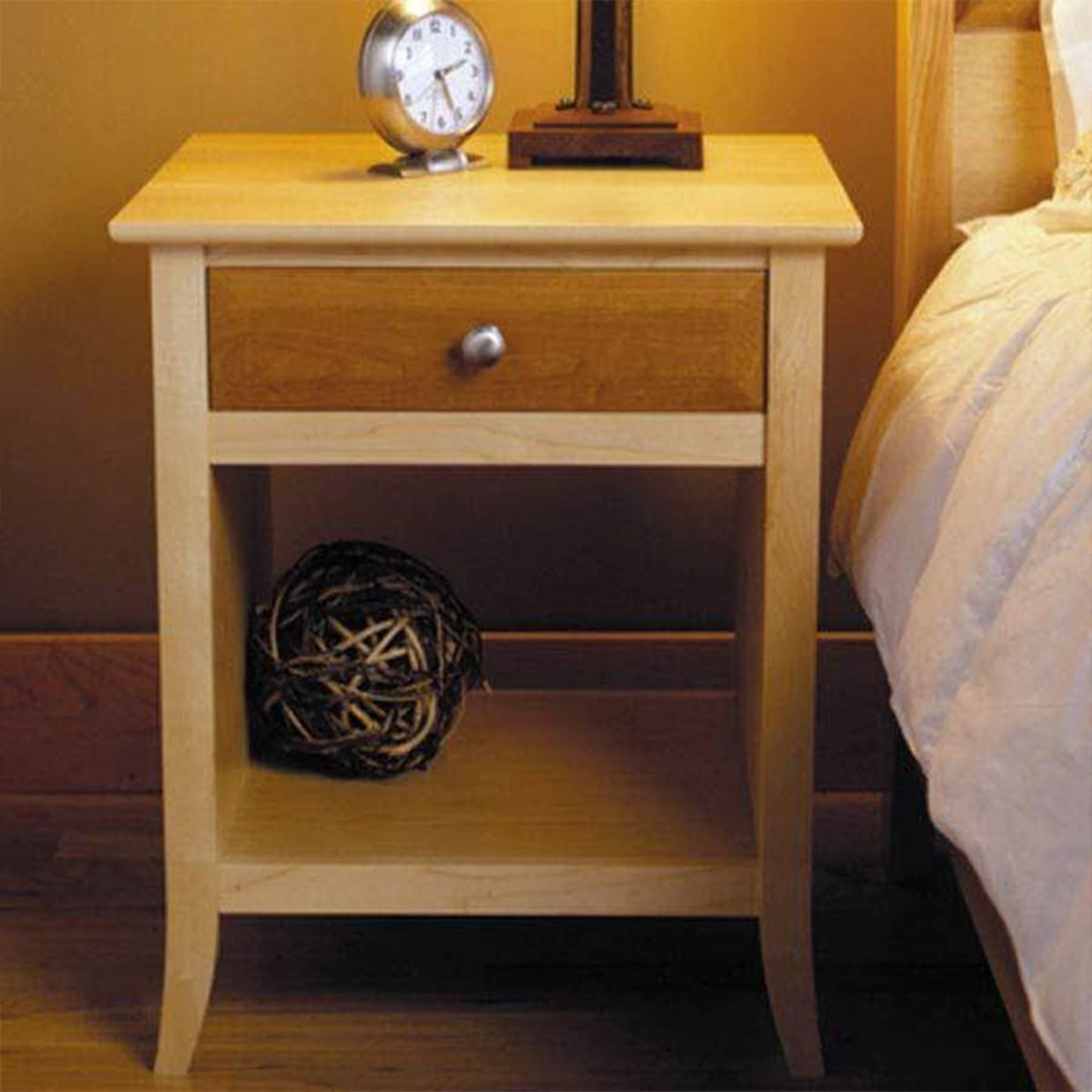 Downloadable Woodworking Project Plan to Build Maple & Cherry Nightstand - Image 1