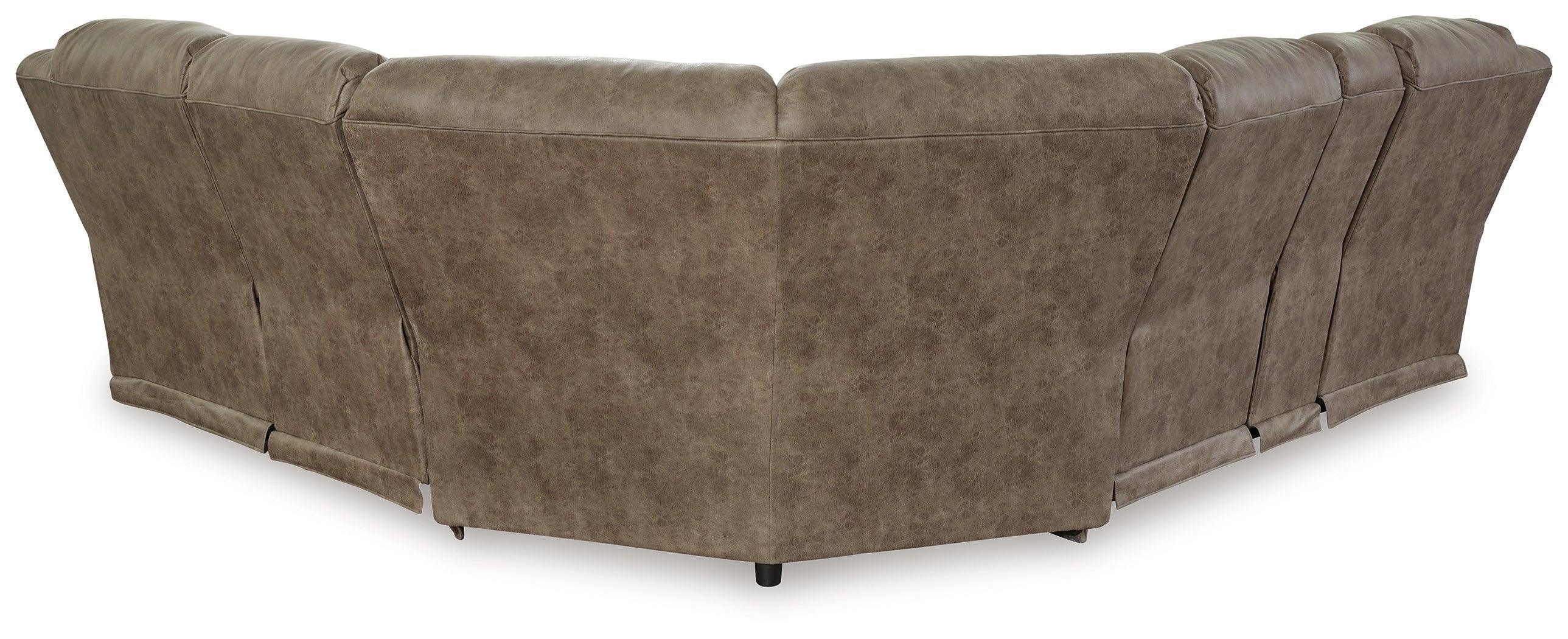 Ravenel Fossil Faux Leather 3-Piece Power Reclining Sectional - Image 3
