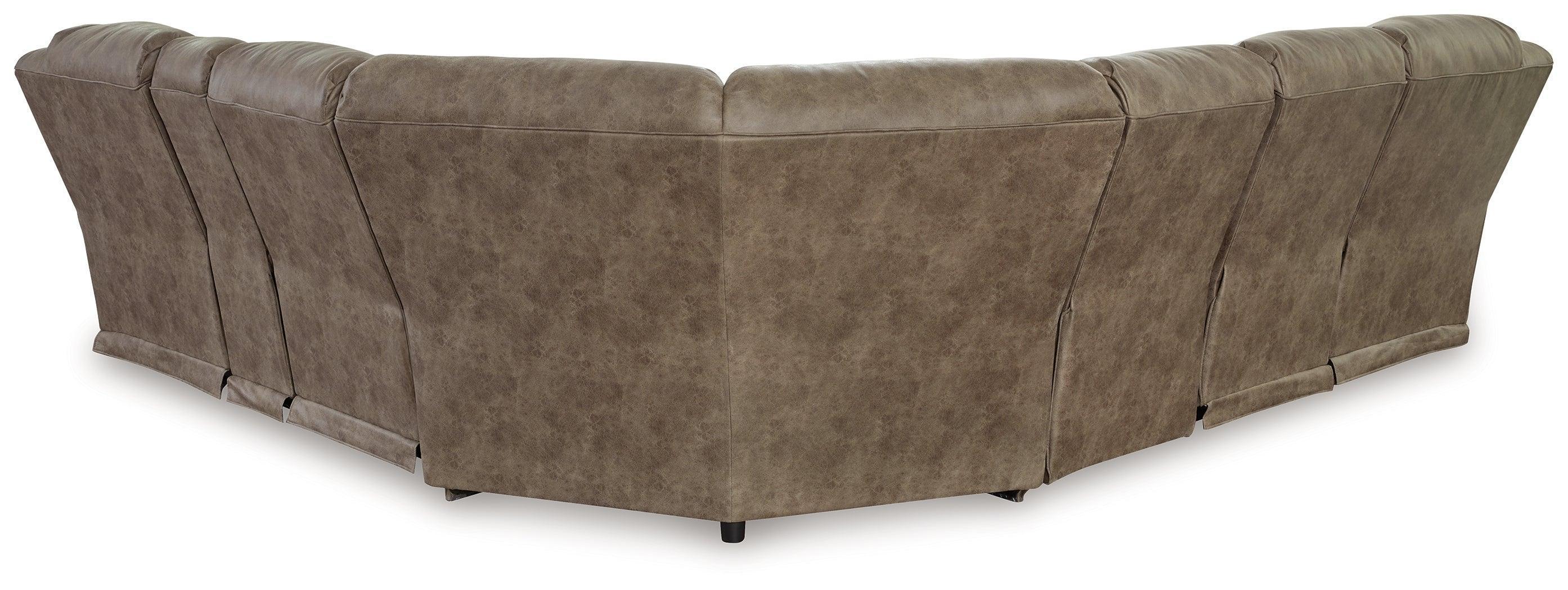 Ravenel Fossil Faux Leather 4-Piece Power Reclining Sectional - Image 3