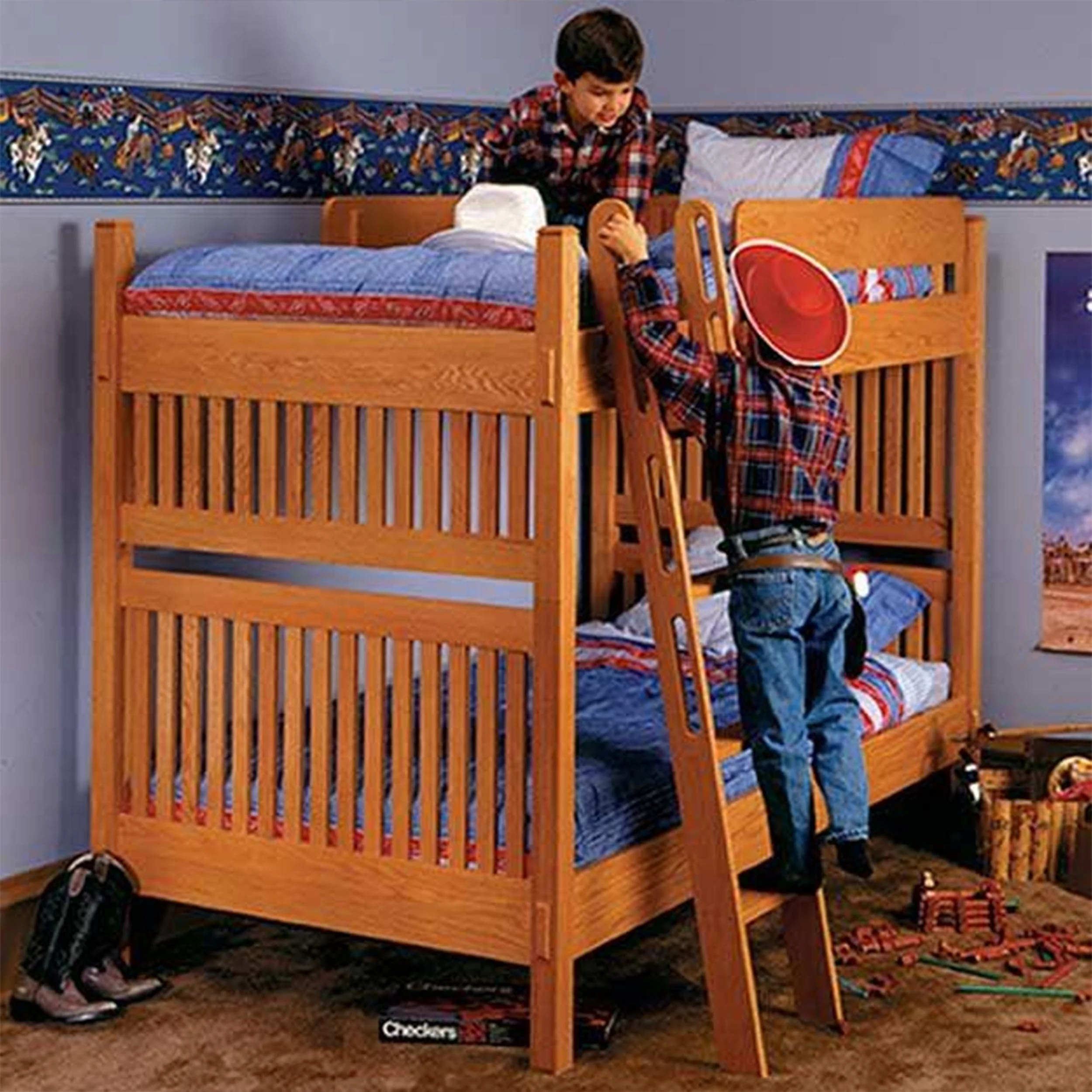 Downloadable Woodworking Project Plan to Build Arts and Crafts Bunk Bed - Image 1