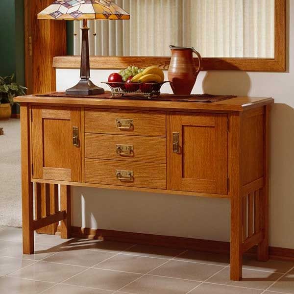 Woodworking Project Paper Plan to Build Arts and Crafts Buffet - Image 1