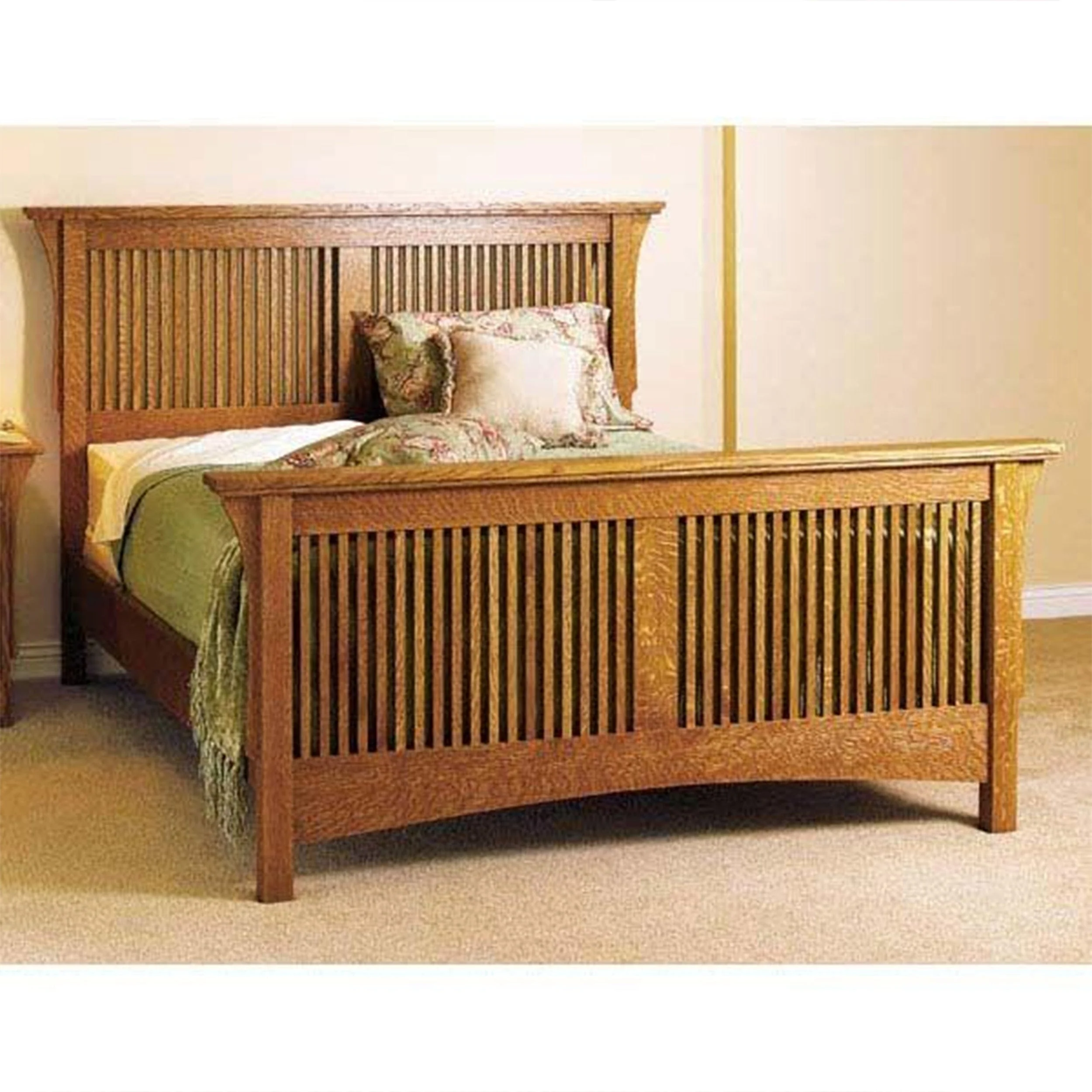 Downloadable Woodworking Project Plan to Build Arts & Crafts Bed - Image 1