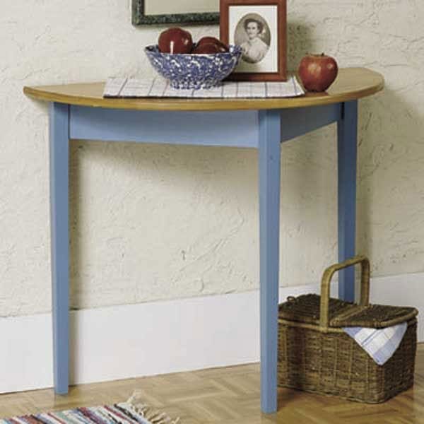 Woodworking Project Paper Plan to Build Half-Round Table - Image 1