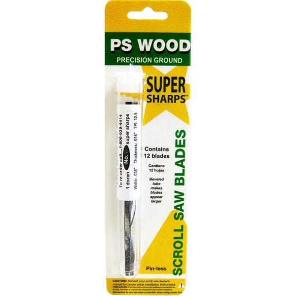 Super Sharps Scroll Saw Blades - #2 -  Pin-Less - Skip Tooth - 12 Pack - Image 3