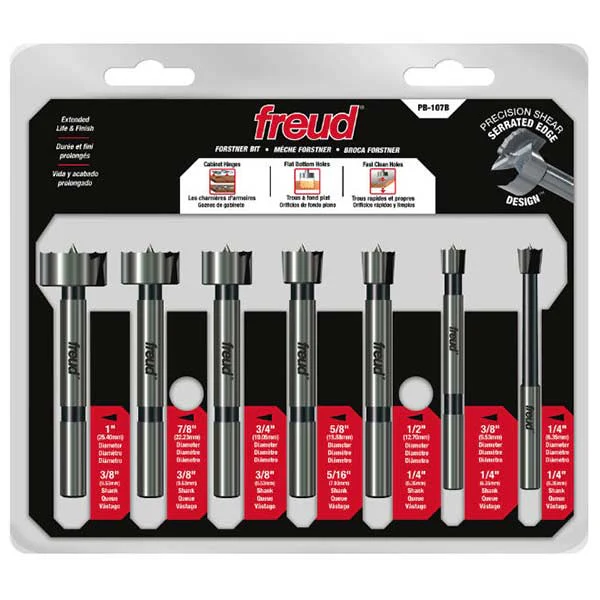 Precision Shear Forstner Bit Set – 7 Piece