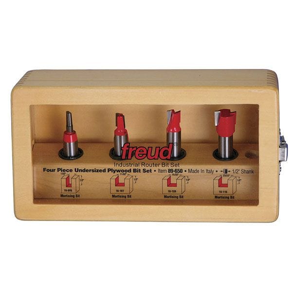 89-650 Four Piece Undersized Plywood Router Router Bit Set 1/2″ Shank