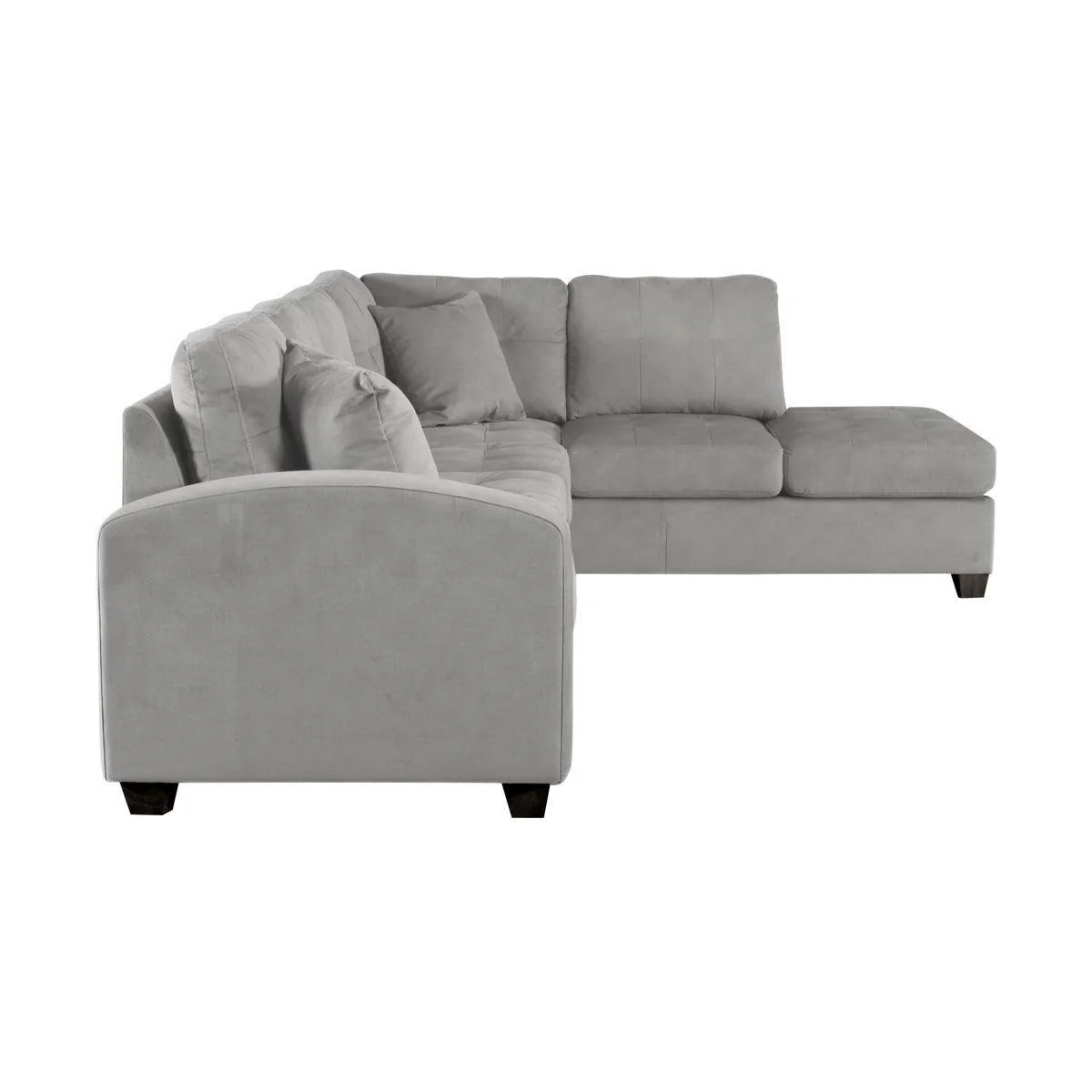 Emilio Brown Fabric 2-Piece Reversible Sectional With Chaise - Image 3
